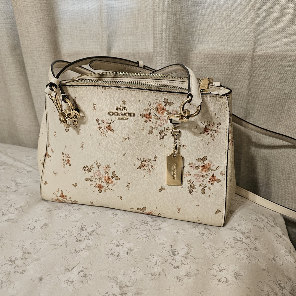 Coach Floral Cream Crossbody Bag